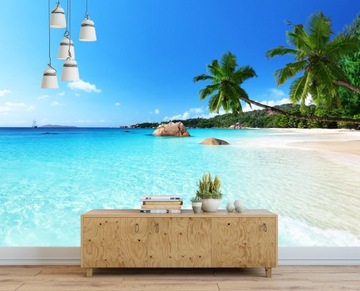 3D фотообои море пляж пальмы 152x104 F00175