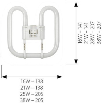 Philips PL-Q PLQ 840 4P КОМПАКТНАЯ ВСТРАИВАЕМАЯ ЛАМПА 2D 38 Вт GR10Q 927939484040