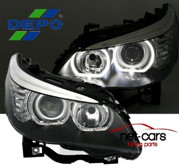 ЛАМПЫ ФАР BMW 5 E60 E61 LED ANGEL EYES DEPO