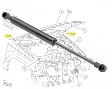 ПРИВОД КАПОТА JEEP GRAND CHEROKEE 99-04 WJ WG