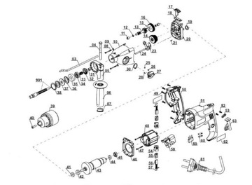 Ударная дрель EINHELL BT-ID 1050 E переключатель