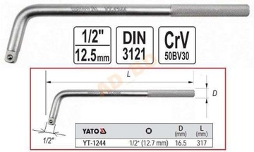 Ручка для розеток 1/2 L YATO YT-1244