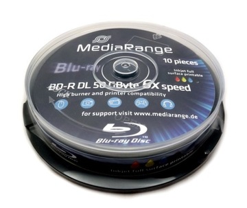 MEDIARANGE BLU-RAY BD-R DL 50 ГБ 6x c10 ДЛЯ ПЕЧАТИ