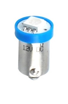 2шт светодиодные лампы 12В T4W 5W BA9S СИНИЕ 1SMD