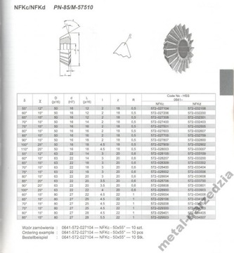 УГЛОВАЯ ФРЕЗА NFKc fi 50/90°, круглая, асимметричная