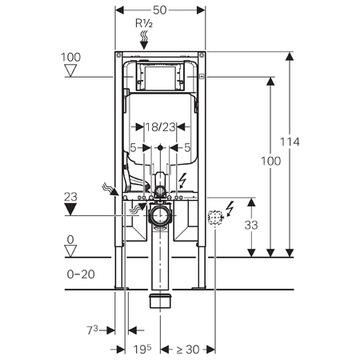 GEBERIT DUOFIX WC SLIM FRAME 8см кнопка SIGMA01