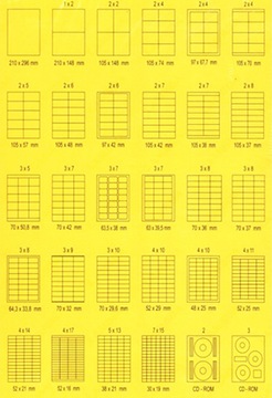 Этикетки самоклеящиеся 63,5х38,1 мм, А4, 2100 шт.