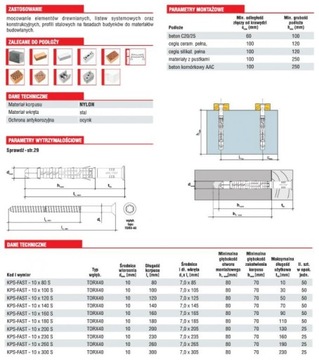 kołek rozporowy kołki ramowe 10x100 TORX wkręt-met