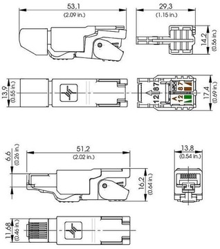 RJ45 FTP-штекер кат.6A кат.7 штекер TELEGARTNER