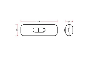 Плоский переключатель, проходной переключатель WS-1C, черный