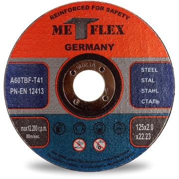 ДИСКИ РЕЖНЫЕ ПО МЕТАЛЛУ 125x2,0x22,2 MET-FLEX