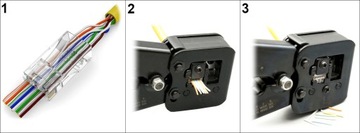Wtyk przelotowy RJ45T*P100 opakowanie 100szt.