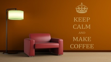 Надпись на стене кофейная наклейка Keep Calm Coffee 158