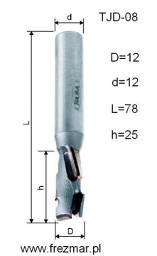 Алмазная концевая фреза DIA TJD-07 D=12 B=25 FABA