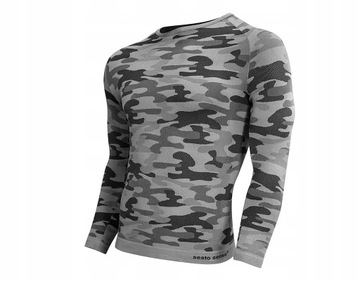 МУЖСКАЯ термоактивная спортивная ФУТБОЛКА CAMO с длинным рукавом Sesto Senso *XL