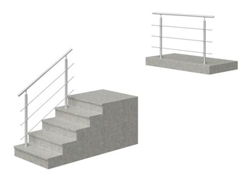 Balustrada nierdzewna balkonowa schodowa barierka 3 x Ø12 mm długość 1 m
