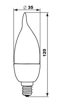 ŻARÓWKA DEKORACYJNA HALOGEN E14 230V 18W PŁOMYK