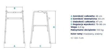 Ходунки реабилитационные, складные, ALU 913L