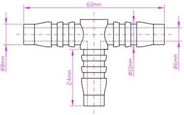 ТРОЙНИК ТОПЛИВНЫЙ РАЗЪЕМ 8x8x8 8 мм