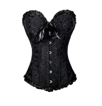 WYSZCZUPLAJĄCY GORSET+STRINGI BIELIZNA SEXY S