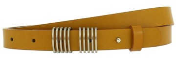 Ecru Creamy Women's Leather Belt Wide PL Pro.