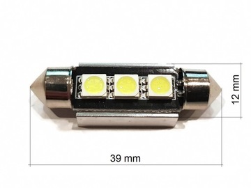 ЛАМПОЧКА 3 LED 5050 SMD ТРУБА 39мм C5W C10W CANBUS