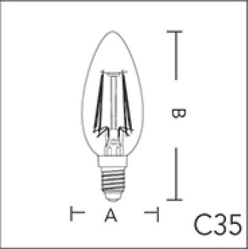 Светодиодная лампа E27 4Вт FSL 470лм Теплая НИТЬ 2700К