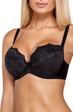 Komplet biustonosz push-up stringi CASSI 80B BLACK