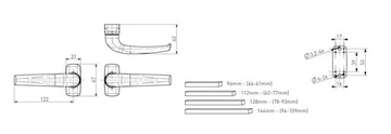 Алюминиевая дверная ручка, ЧЕРНЫЙ RAL 9005 MAT, опора, качество BDB