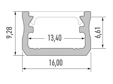 ПРОФИЛЬ LUMINES ALU ТИП A ДЛЯ СВЕТОДИОДНОЙ ЛЕНТЫ 1М