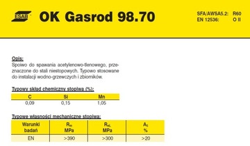 Проволока для газовой сварки стержневая ESAB GASROD 2.0 1кг