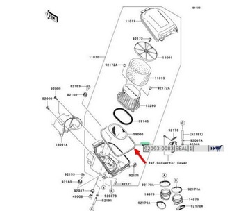 ПРОКЛАДКА ВОЗДУШНОГО ФИЛЬТРА воздушной коробки Kawasaki KVF750 Brute Force