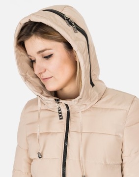 Теплая женская зимняя куртка Parka 8511, XL, бежевый