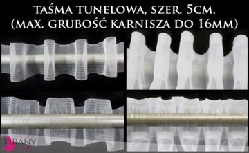 Taśma marszcząca tunelowa do firan i zasłon 5 cm