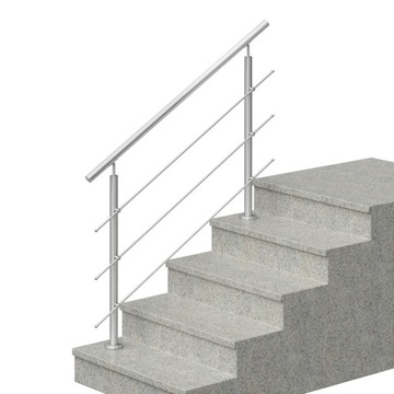 Balustrada nierdzewna balkonowa schodowa barierka 3 x Ø12 mm długość 1 m