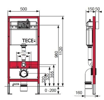 TECE WC 112 РАМКА СКРЫТОГО МОНТАЖА AMBIA MAT BUTTON