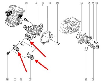 ФИТИНГ ВОДЯНОЙ ТРУБЫ RENAULT CLIO II III KANGOO 1.2