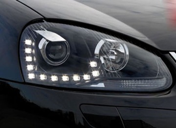 VW GOLF V MK5 03-08 ЛАМПЫ фар ЧЕРНЫЕ LED ДХО