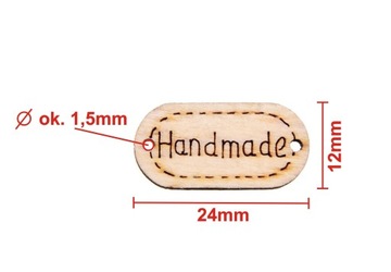 Пуговица РУЧНАЯ ПЛАНКА дерево 2 шт 12х24 мм HM1