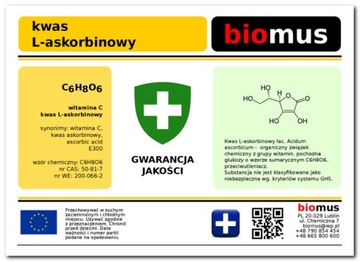 L-аскорбиновая кислота Витамин С 1кг 1000 биомус +gif