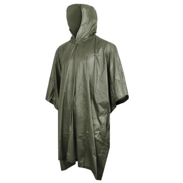 poncho 215g przeciwdeszczowe olive zielone lekkie sztormiak kapturem khaki