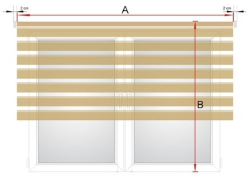 Рулонная штора ДЕНЬ НОЧЬ свободно висящая на стене, 109x220 DN