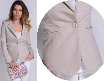 Бежевая хлопковая куртка на подкладке XL/42