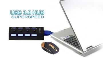 HUB USB 3.0 SPLITTER 4 USB-порта с переключателями