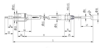 ТОРМОЗНОЙ ТРОС ORY BOWden CABLE KNOTT 1430/1620