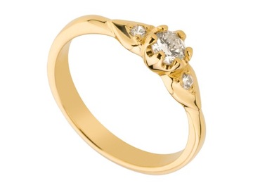 Золотое кольцо Diamanti с 3 бриллиантами 0,18CT