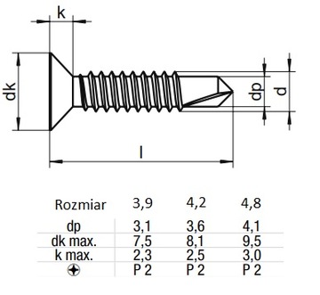 Samoviert 7504p samoviekręt нержавеющая среда A2 4.8x38 10