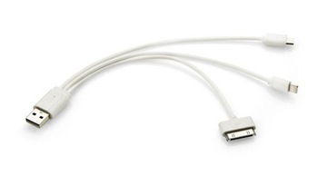 USB-КАБЕЛЬ для ЗАРЯДНОГО УСТРОЙСТВА microUSB 3-в-1 для iPhone 4 и 5