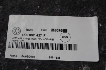 фото thumb №7, Оббивка багажник vw scirocco 1k8867427 1k8867428