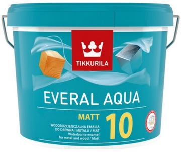 Tikkurila Everal Aqua Matt 10 Base Матовая эмаль для дерева и металла 9л